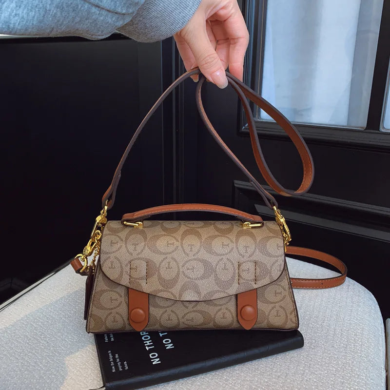 High-End Small Crossbody Handbag – Retro Boston Style Women’s Bag