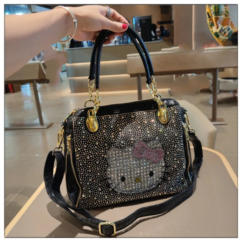Crystal Diamond Cartoon-Style Handbag – Women’s Shoulder Bag (Large Capacity)