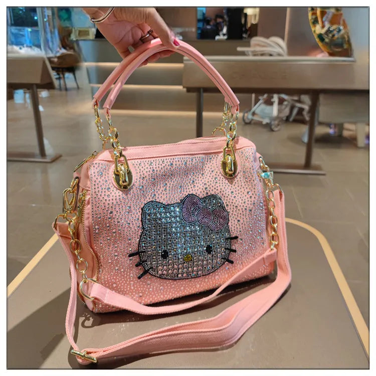 Crystal Diamond Cartoon-Style Handbag – Women’s Shoulder Bag (Large Capacity)