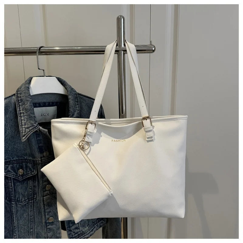 Minimalist Large Capacity Tote Bag for Women – Lightweight Shoulder Travel Handbag