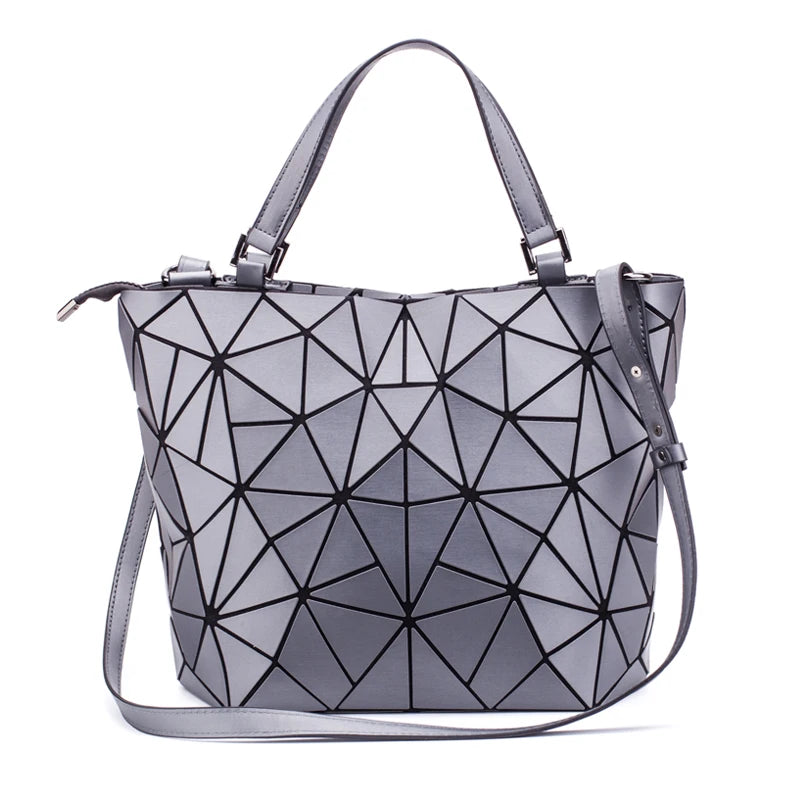 Geometric Bucket Tote Bag – Structured Shoulder & Crossbody