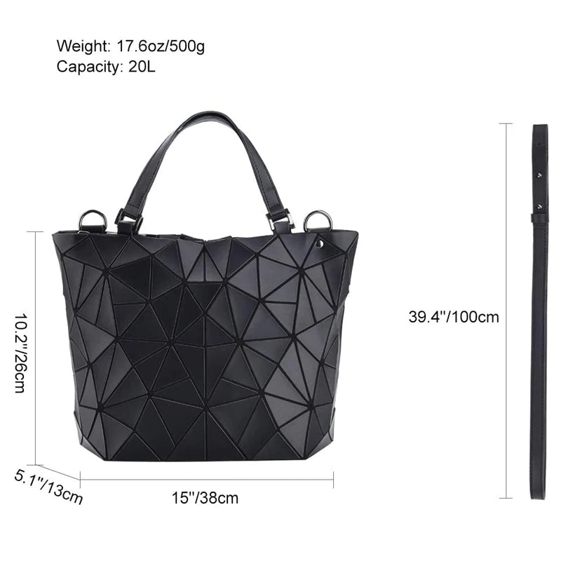 Geometric Bucket Tote Bag – Structured Shoulder & Crossbody