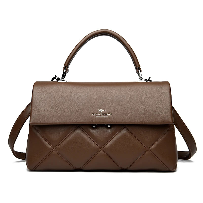 Quilted Top-Handle Shoulder Bag – Soft Structured Crossbody