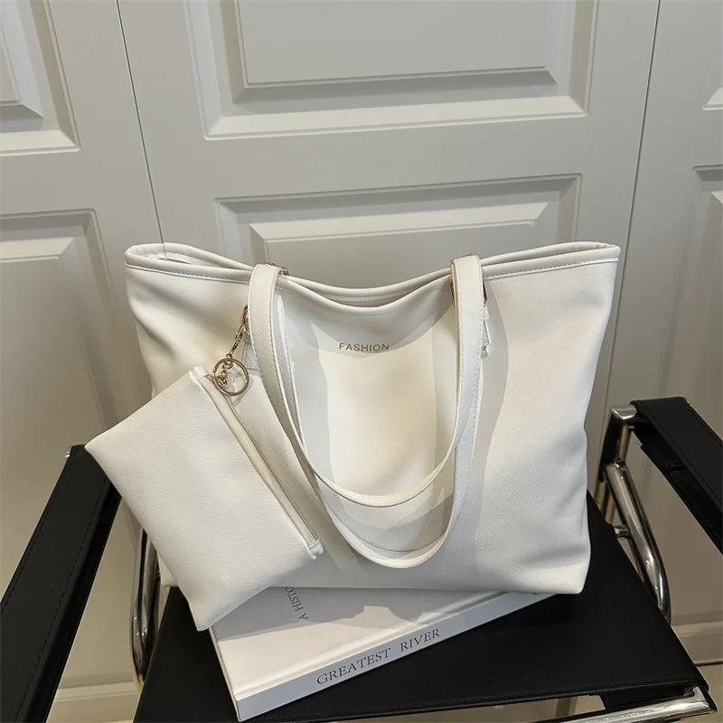 Minimalist Large Capacity Tote Bag for Women – Lightweight Shoulder Travel Handbag