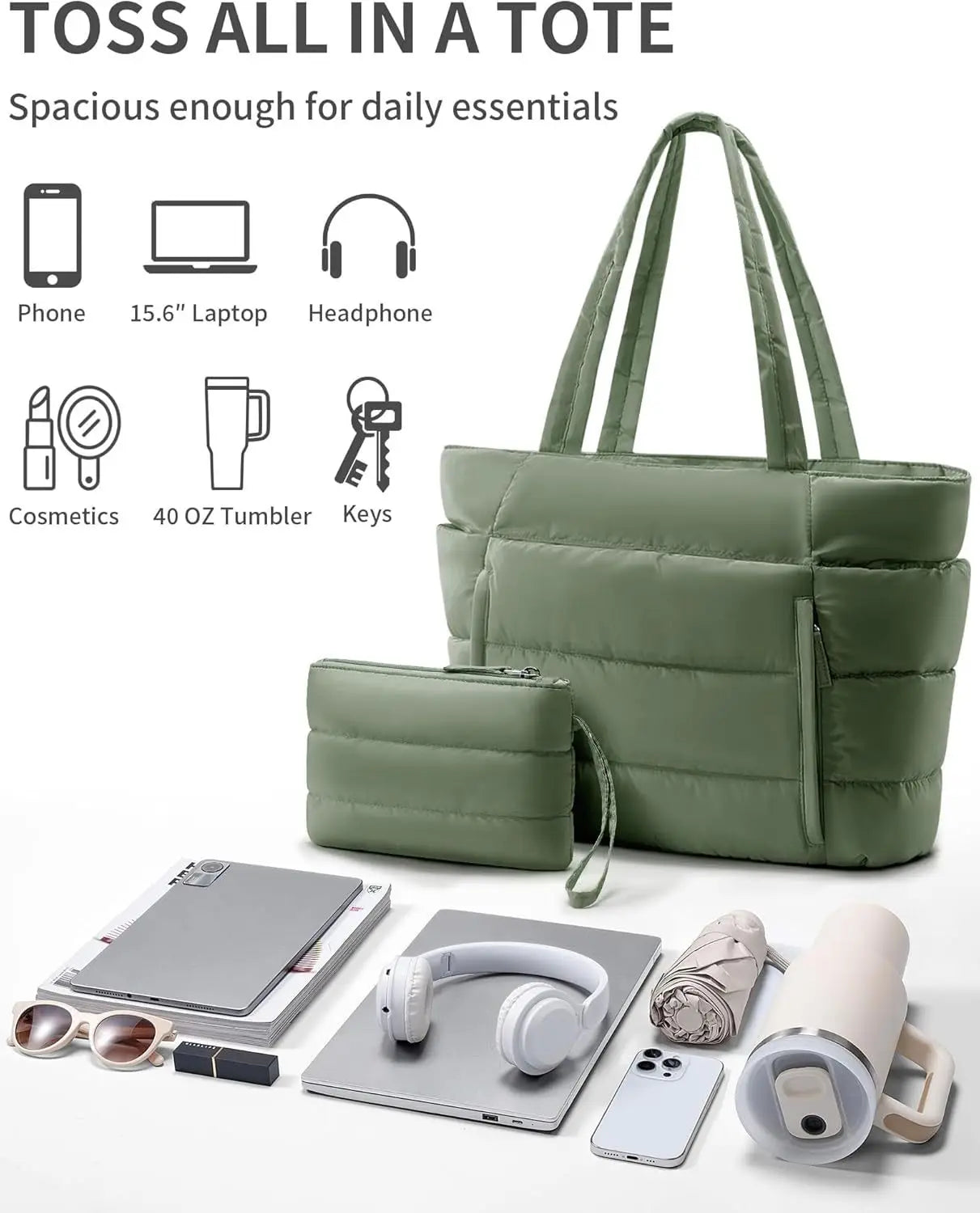 Large Capacity Organiser Tote Bag for Women – Multi-Pocket Travel, Makeup & Daily Carry Bag