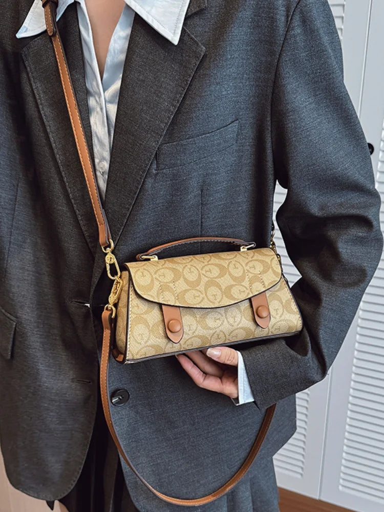 High-End Small Crossbody Handbag – Retro Boston Style Women’s Bag