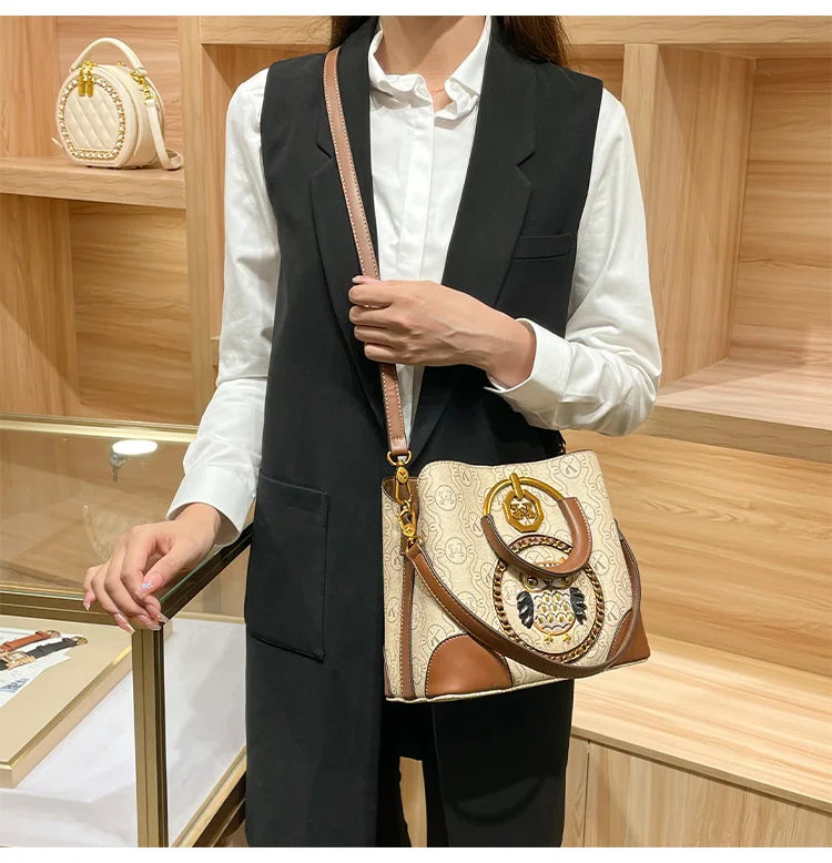 Genuine Leather Bucket Bag for Women – Luxury Shoulder & Crossbody Handbag (2025 Design)