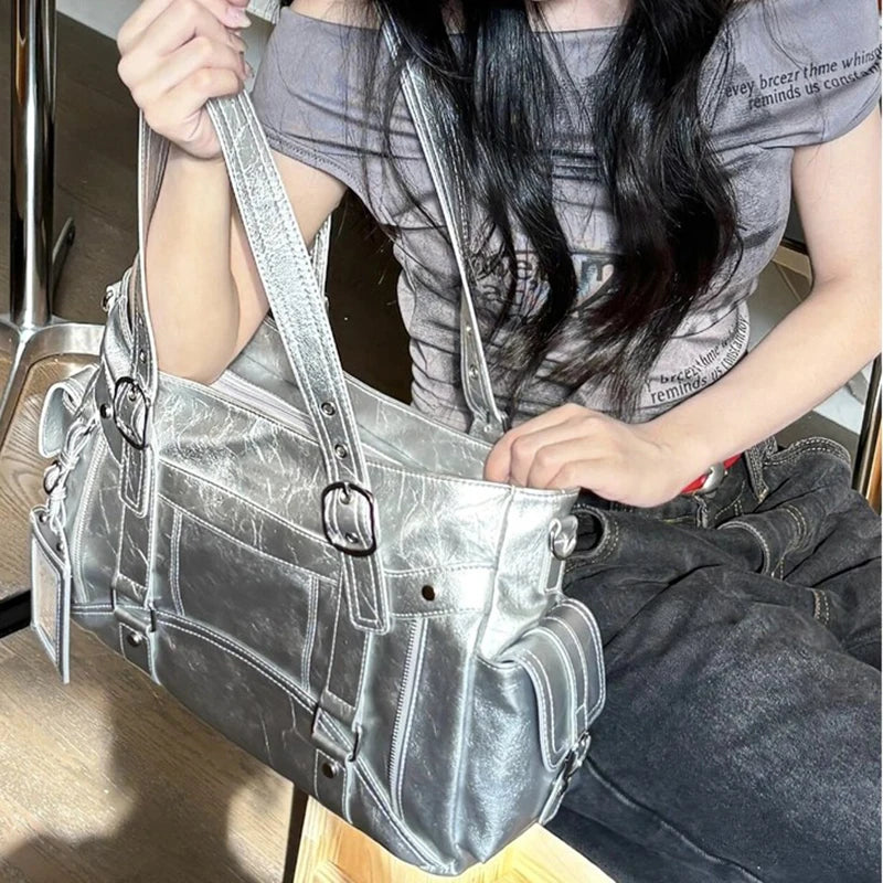 Large Capacity Retro Tote Bag for Women – Chic Shoulder Handbag for Work & Daily Commute