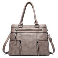 Vintage Zip Women’s Handbag with Detachable Shoulder Strap