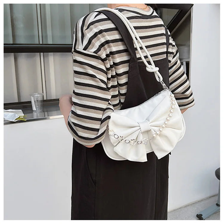 Bow Shoulder Bag – Chic Armpit Handbag for Everyday Style