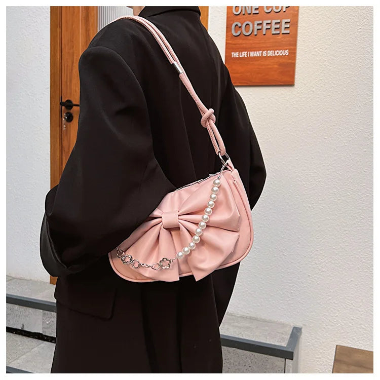 Bow Shoulder Bag – Chic Armpit Handbag for Everyday Style