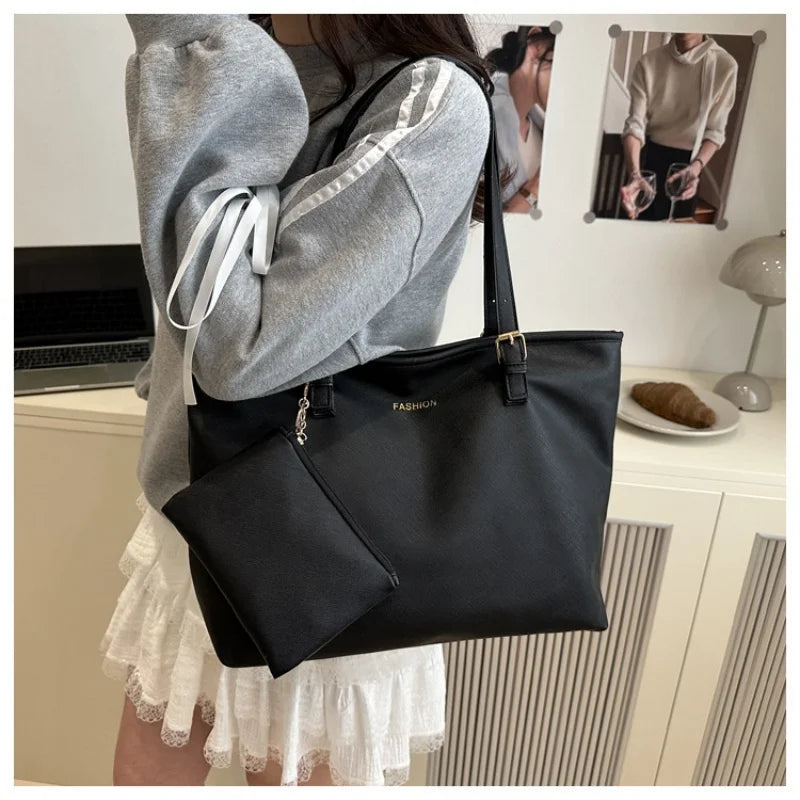 Minimalist Large Capacity Tote Bag for Women – Lightweight Shoulder Travel Handbag