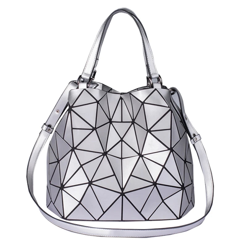 Geometric Bucket Tote Bag – Structured Shoulder & Crossbody