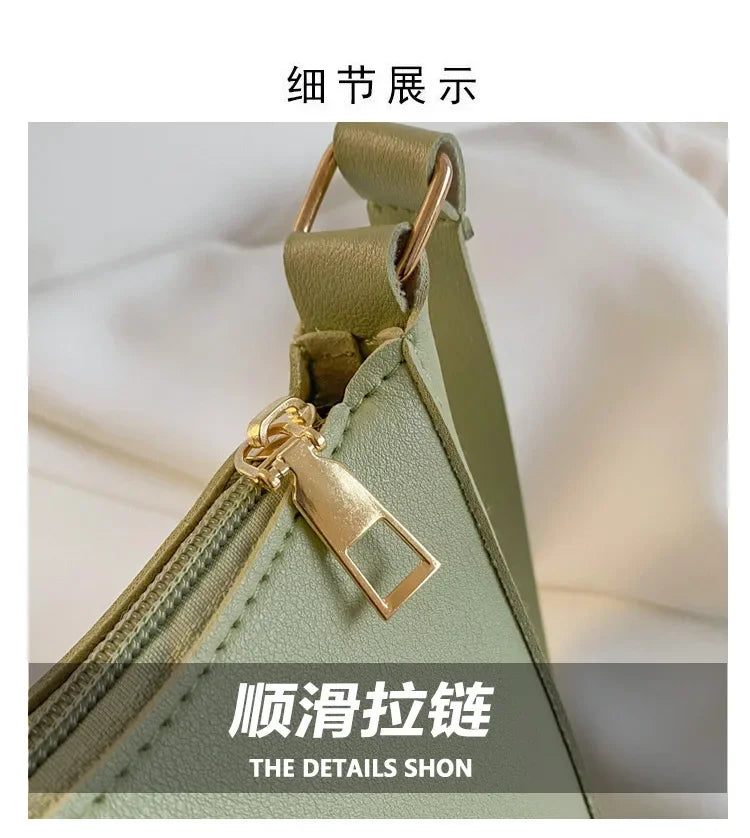 Women’s Minimal Shoulder Bag – Retro PU Leather Everyday Handbag