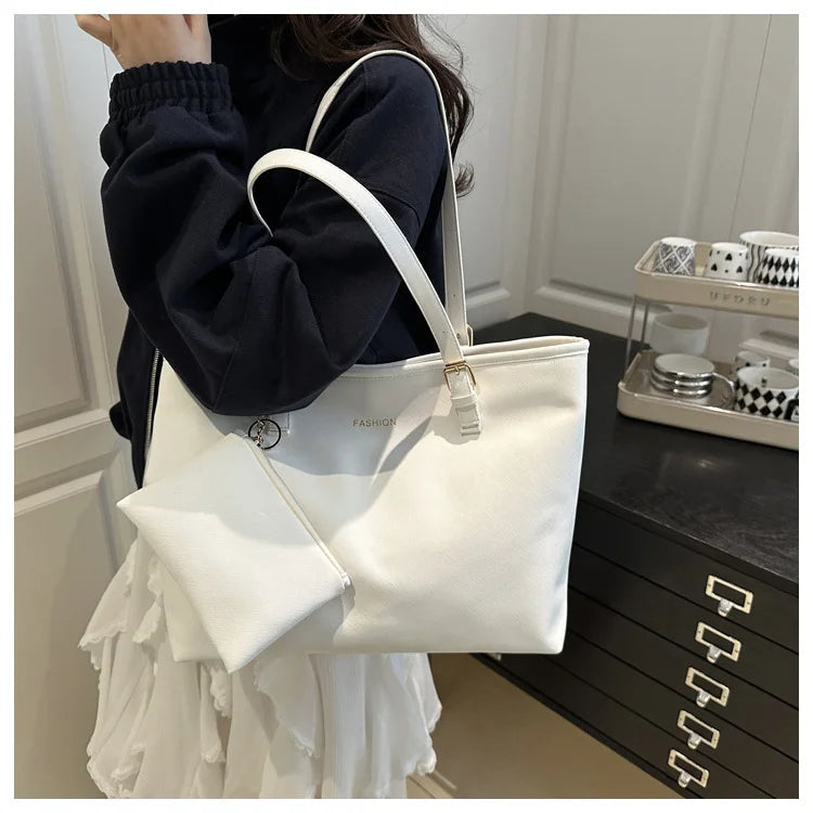 Minimalist Large Capacity Tote Bag for Women – Lightweight Shoulder Travel Handbag