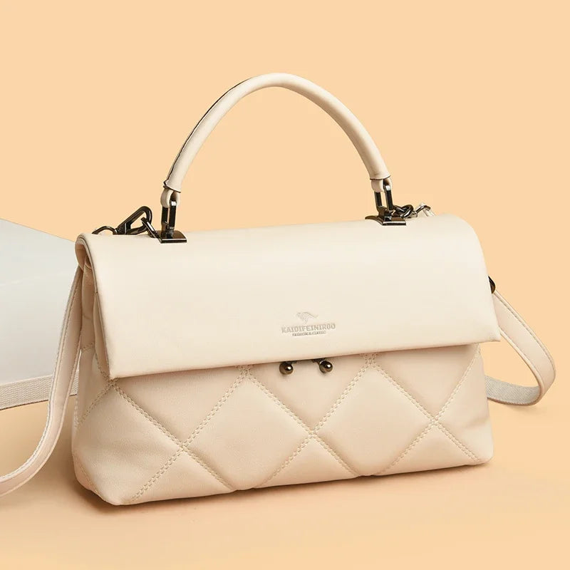 Quilted Top-Handle Shoulder Bag – Soft Structured Crossbody