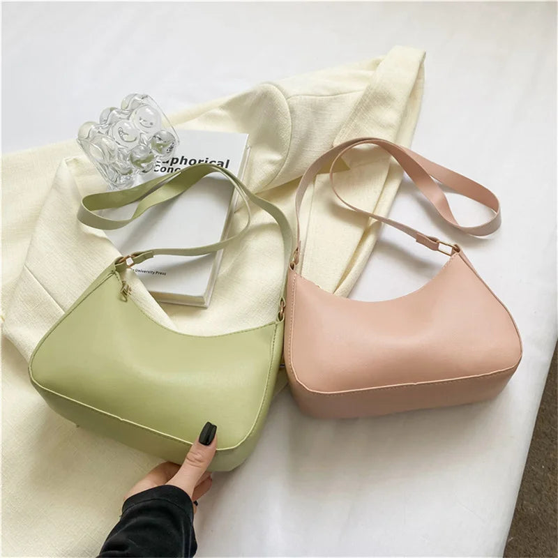 Trendy Solid-Color Small Shoulder Handbag – Minimalist Square Crossbody Bag
