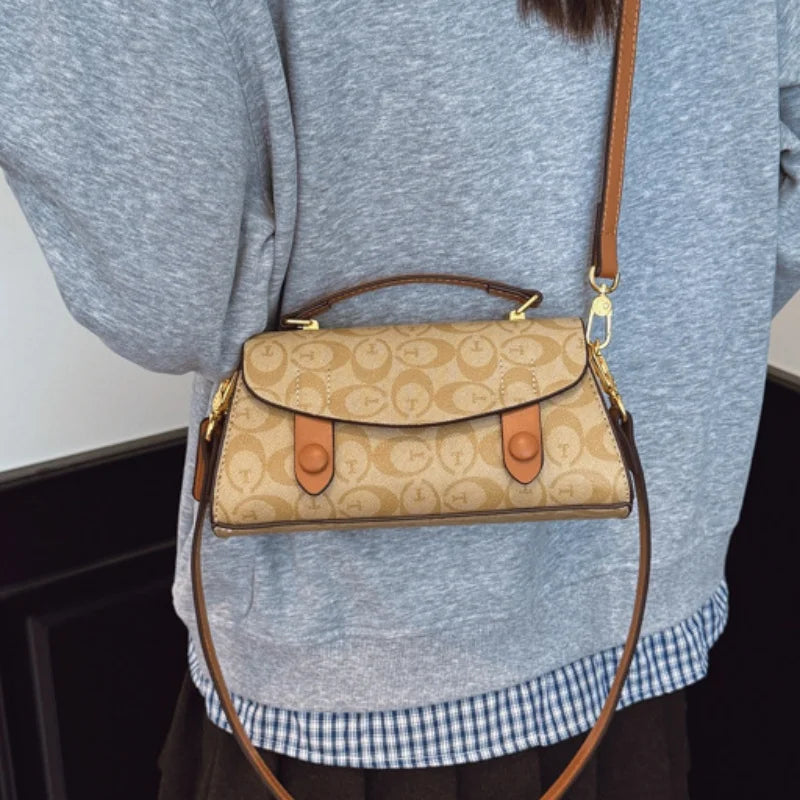 High-End Small Crossbody Handbag – Retro Boston Style Women’s Bag