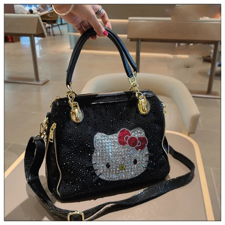 Crystal Diamond Cartoon-Style Handbag – Women’s Shoulder Bag (Large Capacity)