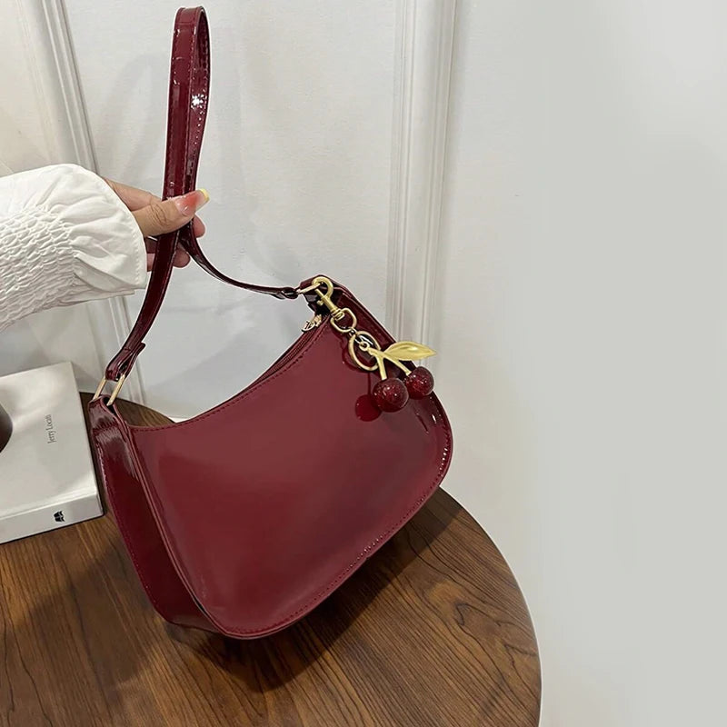 Vintage Cherry Pendant Shoulder Bag