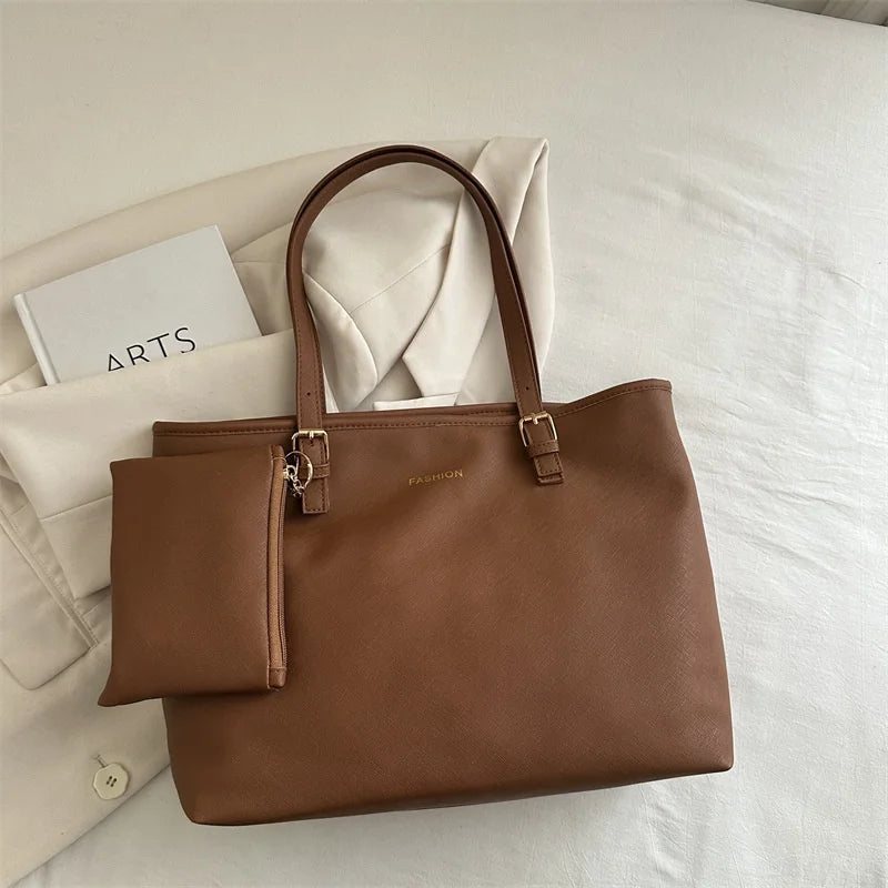 Minimalist Large Capacity Tote Bag for Women – Lightweight Shoulder Travel Handbag