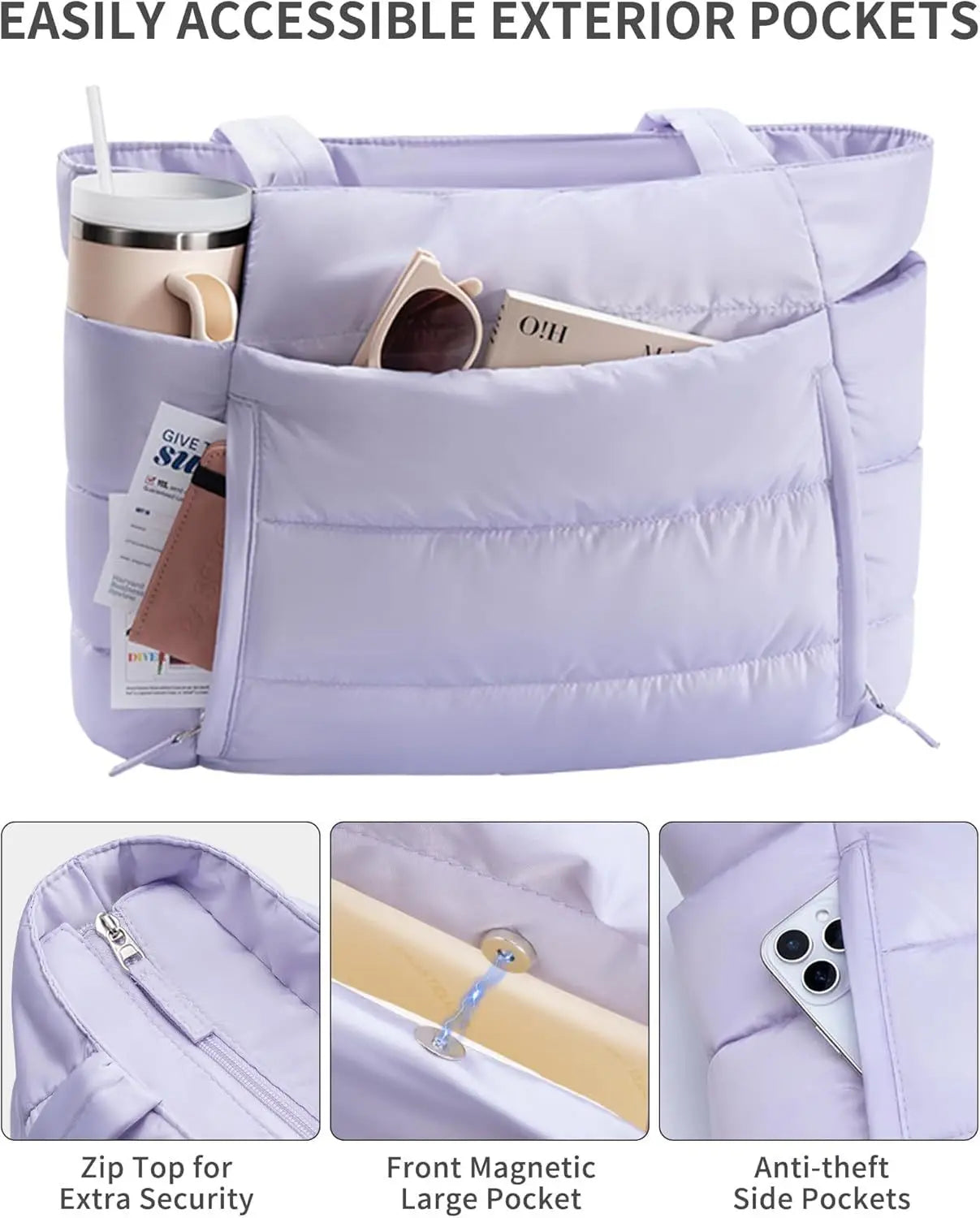 Large Capacity Organiser Tote Bag for Women – Multi-Pocket Travel, Makeup & Daily Carry Bag