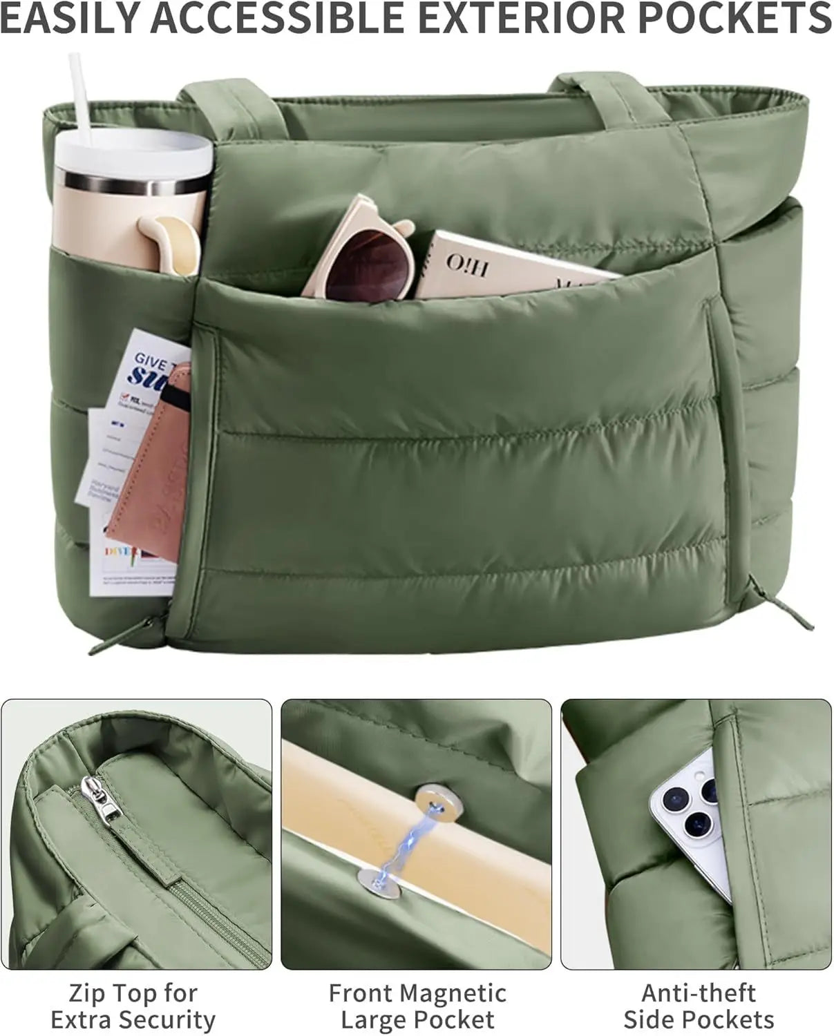 Large Capacity Organiser Tote Bag for Women – Multi-Pocket Travel, Makeup & Daily Carry Bag