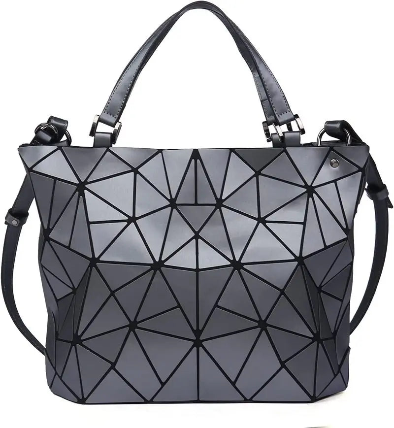 Geometric Bucket Tote Bag – Structured Shoulder & Crossbody