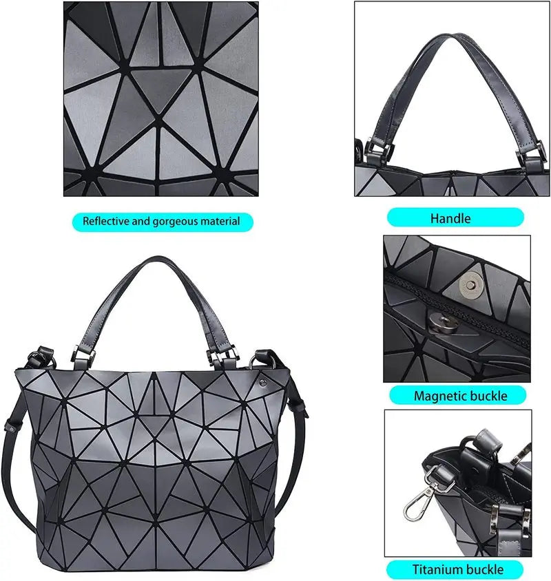 Geometric Bucket Tote Bag – Structured Shoulder & Crossbody