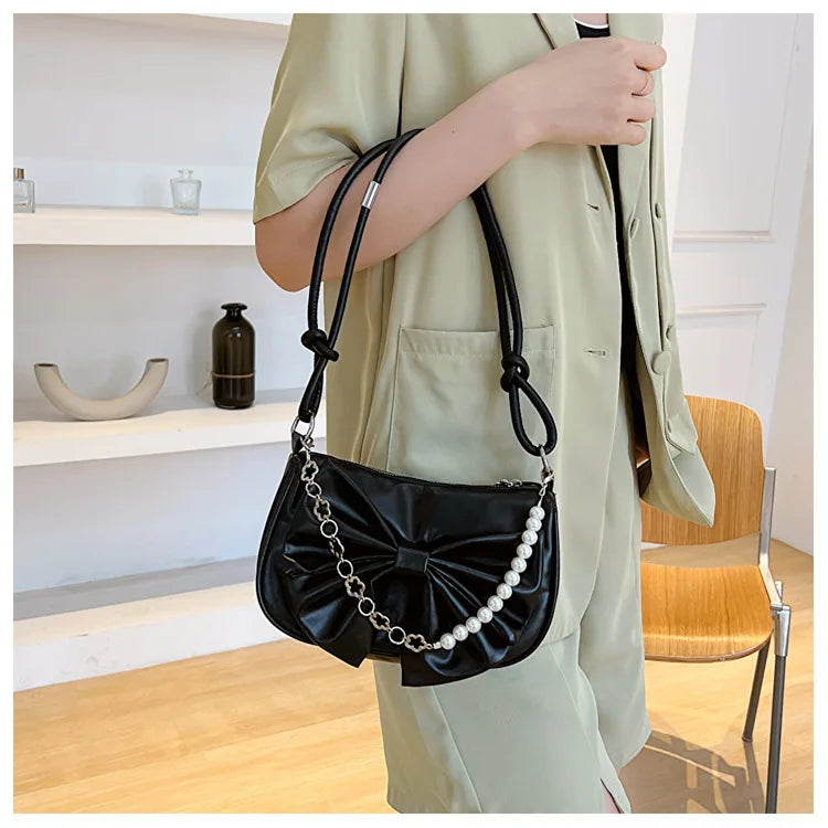 Bow Shoulder Bag – Chic Armpit Handbag for Everyday Style