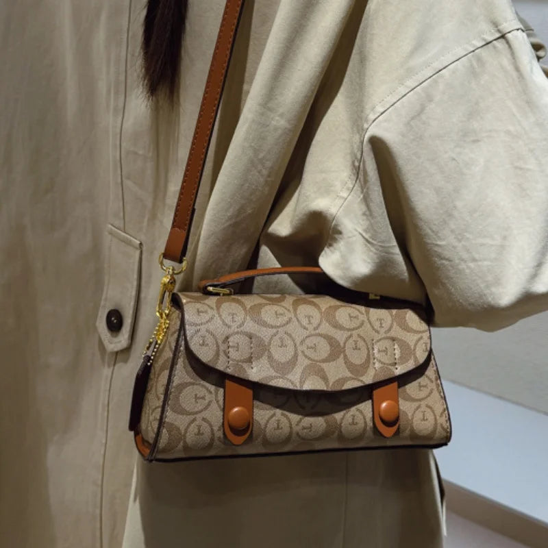 High-End Small Crossbody Handbag – Retro Boston Style Women’s Bag