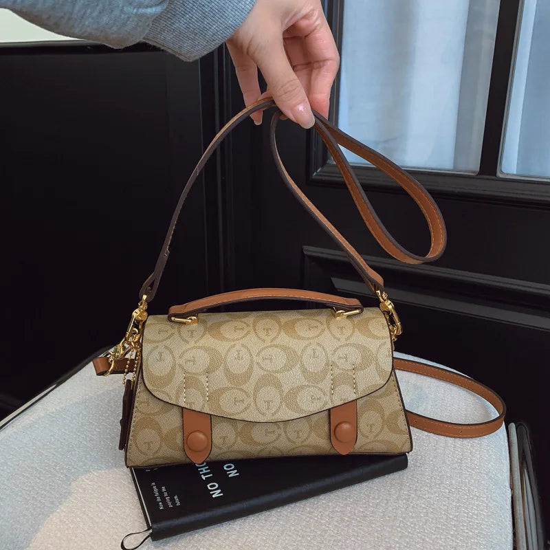 High-End Small Crossbody Handbag – Retro Boston Style Women’s Bag
