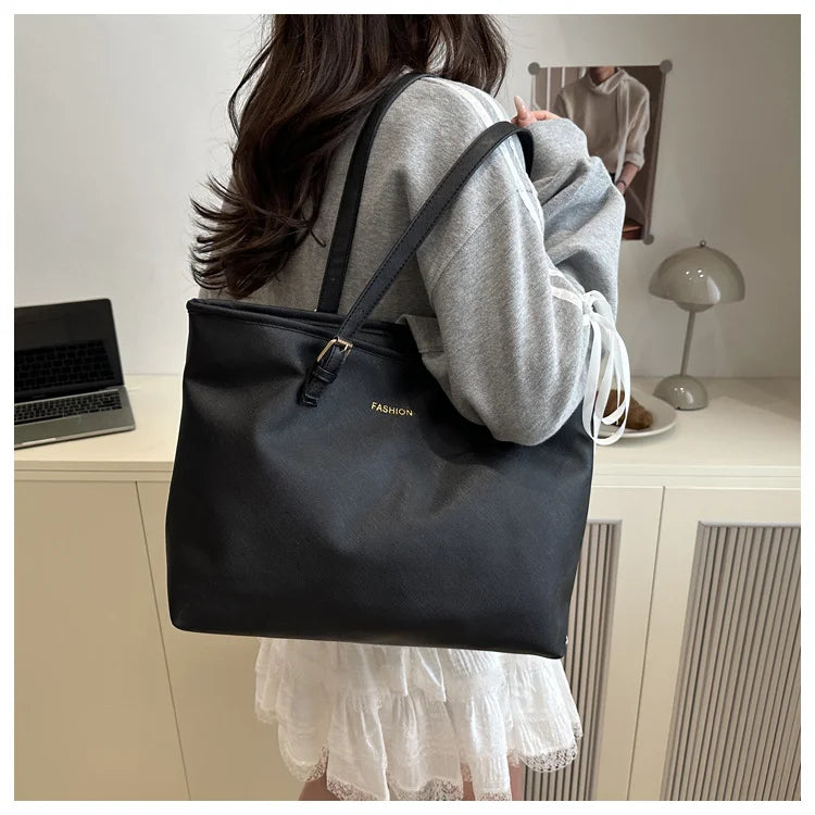 Minimalist Large Capacity Tote Bag for Women – Lightweight Shoulder Travel Handbag