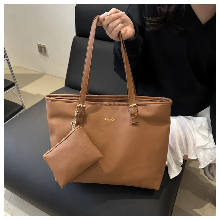 Minimalist Large Capacity Tote Bag for Women – Lightweight Shoulder Travel Handbag