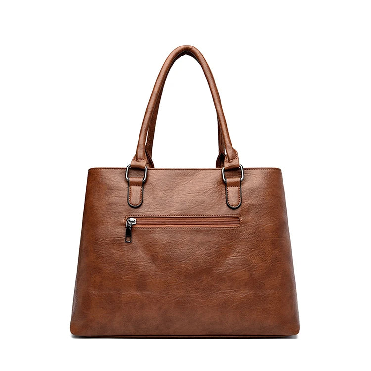 Vintage Zip Women’s Handbag with Detachable Shoulder Strap