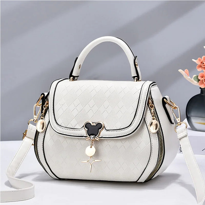 Luxury Bow Bucket Handbag for Women – Genuine Leather Shoulder & Tote Bag