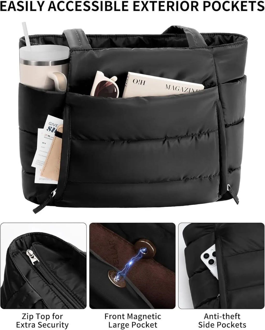 Large Capacity Organiser Tote Bag for Women – Multi-Pocket Travel, Makeup & Daily Carry Bag