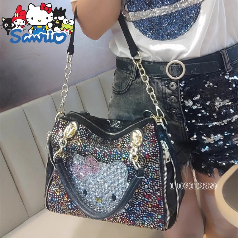 Crystal Diamond Cartoon-Style Handbag – Women’s Shoulder Bag (Large Capacity)