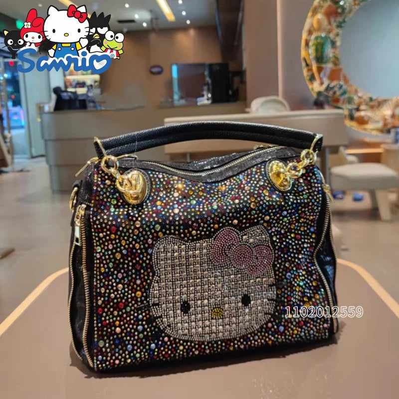 Crystal Diamond Cartoon-Style Handbag – Women’s Shoulder Bag (Large Capacity)