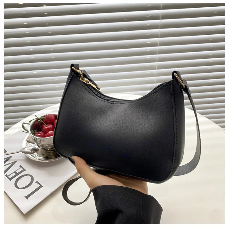 Trendy Solid-Color Small Shoulder Handbag – Minimalist Square Crossbody Bag