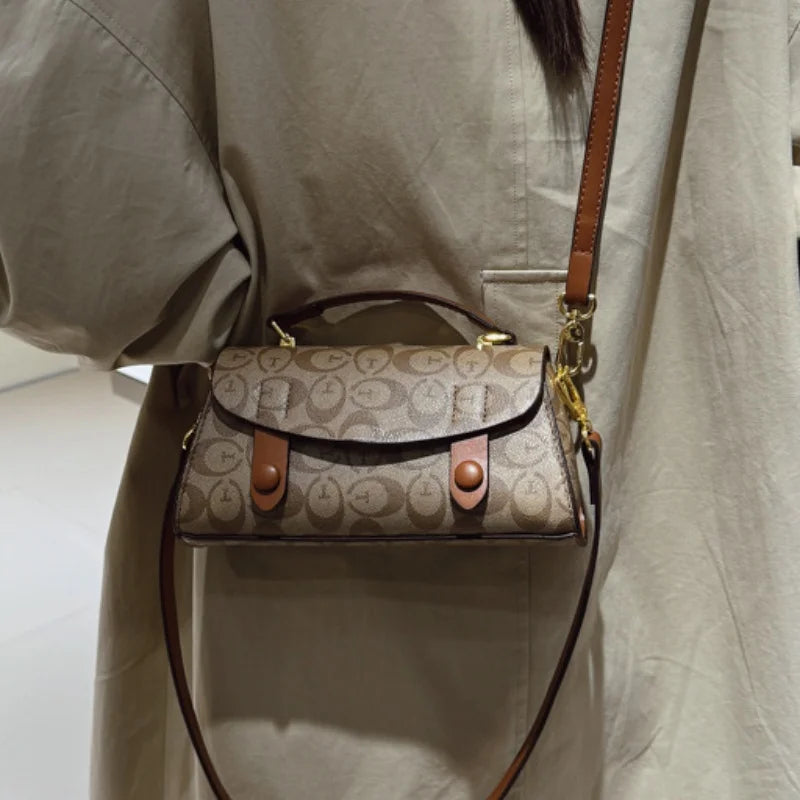 High-End Small Crossbody Handbag – Retro Boston Style Women’s Bag