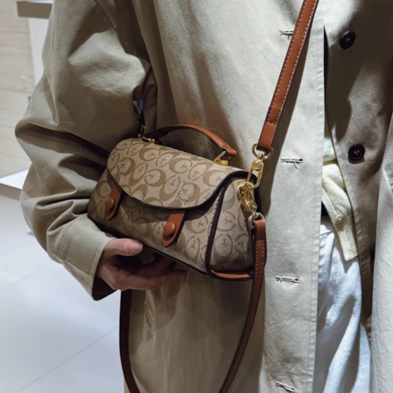 High-End Small Crossbody Handbag – Retro Boston Style Women’s Bag