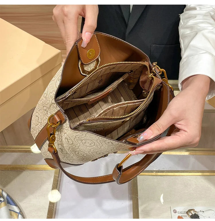 Genuine Leather Bucket Bag for Women – Luxury Shoulder & Crossbody Handbag (2025 Design)