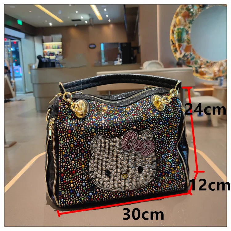 Crystal Diamond Cartoon-Style Handbag – Women’s Shoulder Bag (Large Capacity)