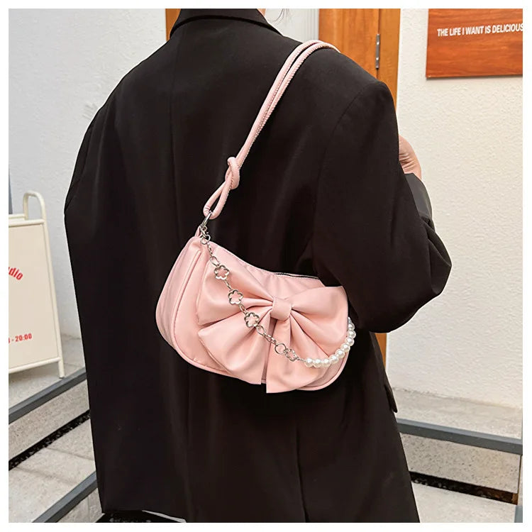 Bow Shoulder Bag – Chic Armpit Handbag for Everyday Style