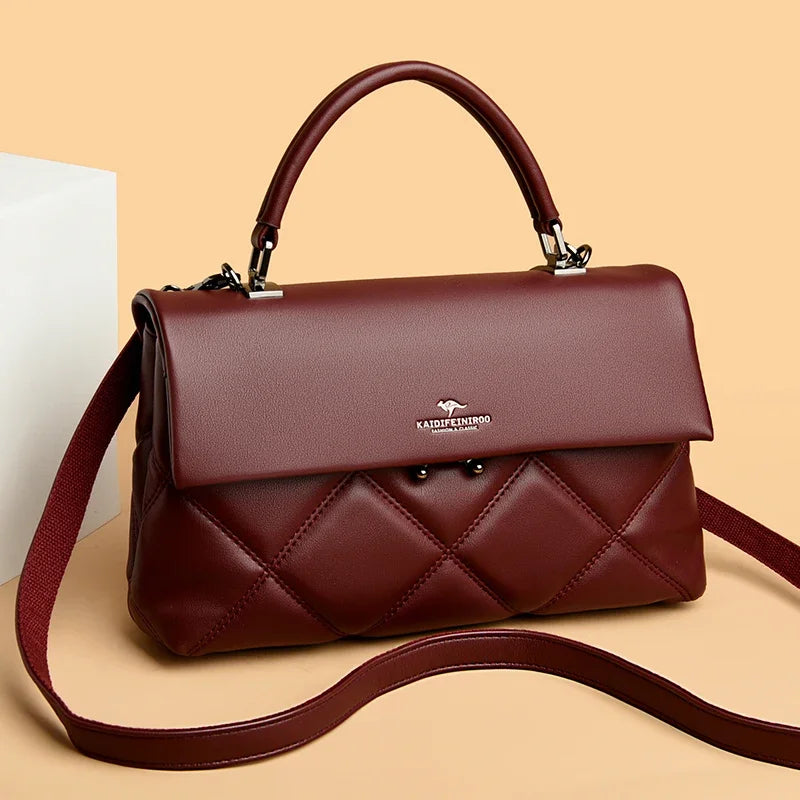 Quilted Top-Handle Shoulder Bag – Soft Structured Crossbody