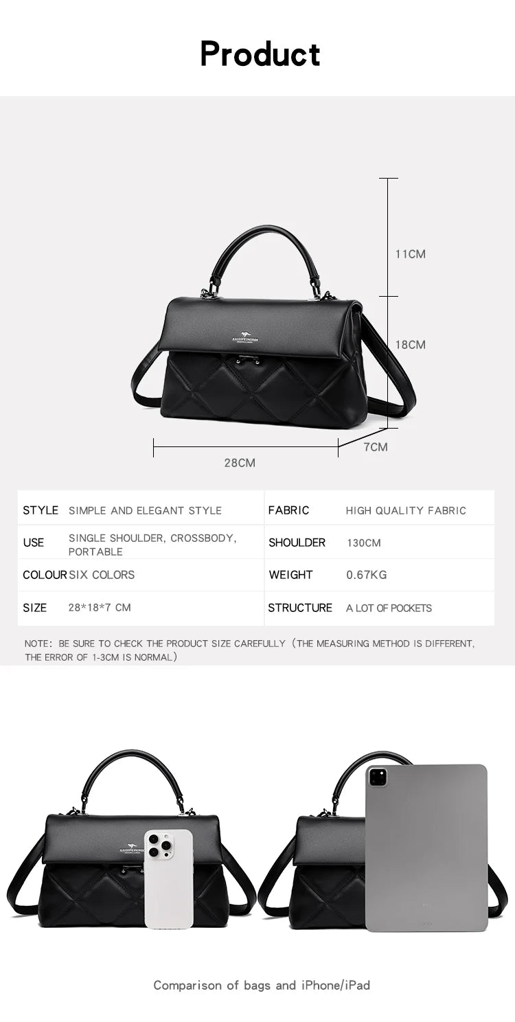 Quilted Top-Handle Shoulder Bag – Soft Structured Crossbody