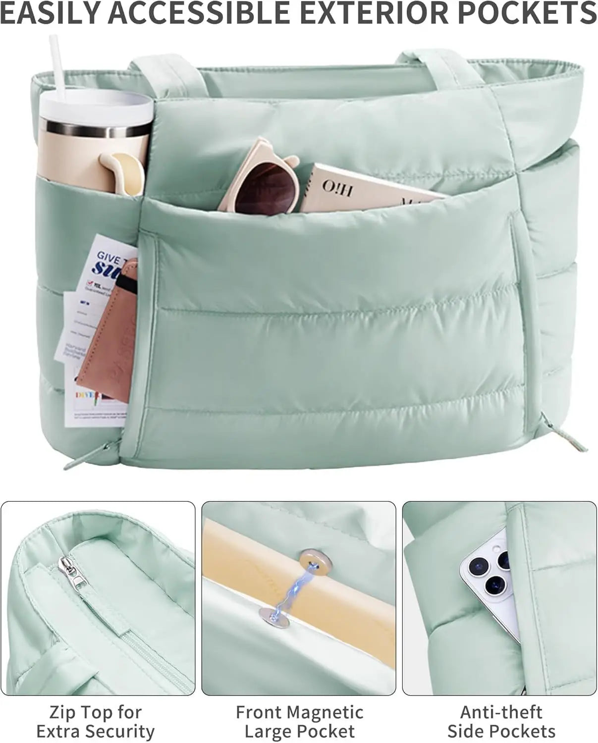 Large Capacity Organiser Tote Bag for Women – Multi-Pocket Travel, Makeup & Daily Carry Bag