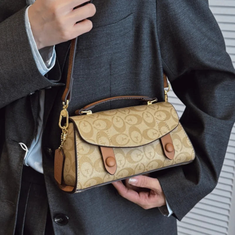 High-End Small Crossbody Handbag – Retro Boston Style Women’s Bag