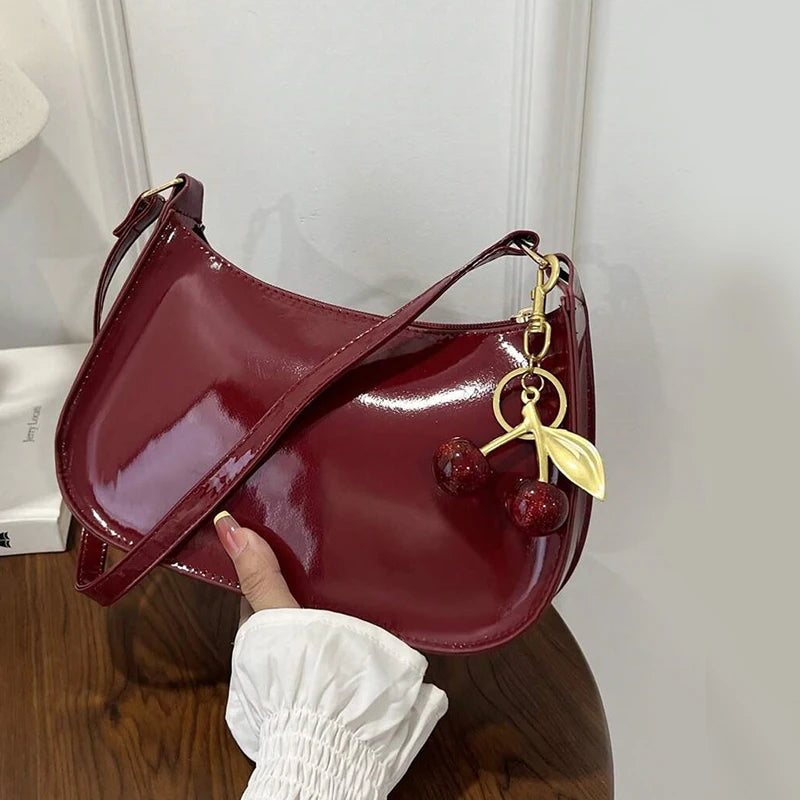 Vintage Cherry Pendant Shoulder Bag